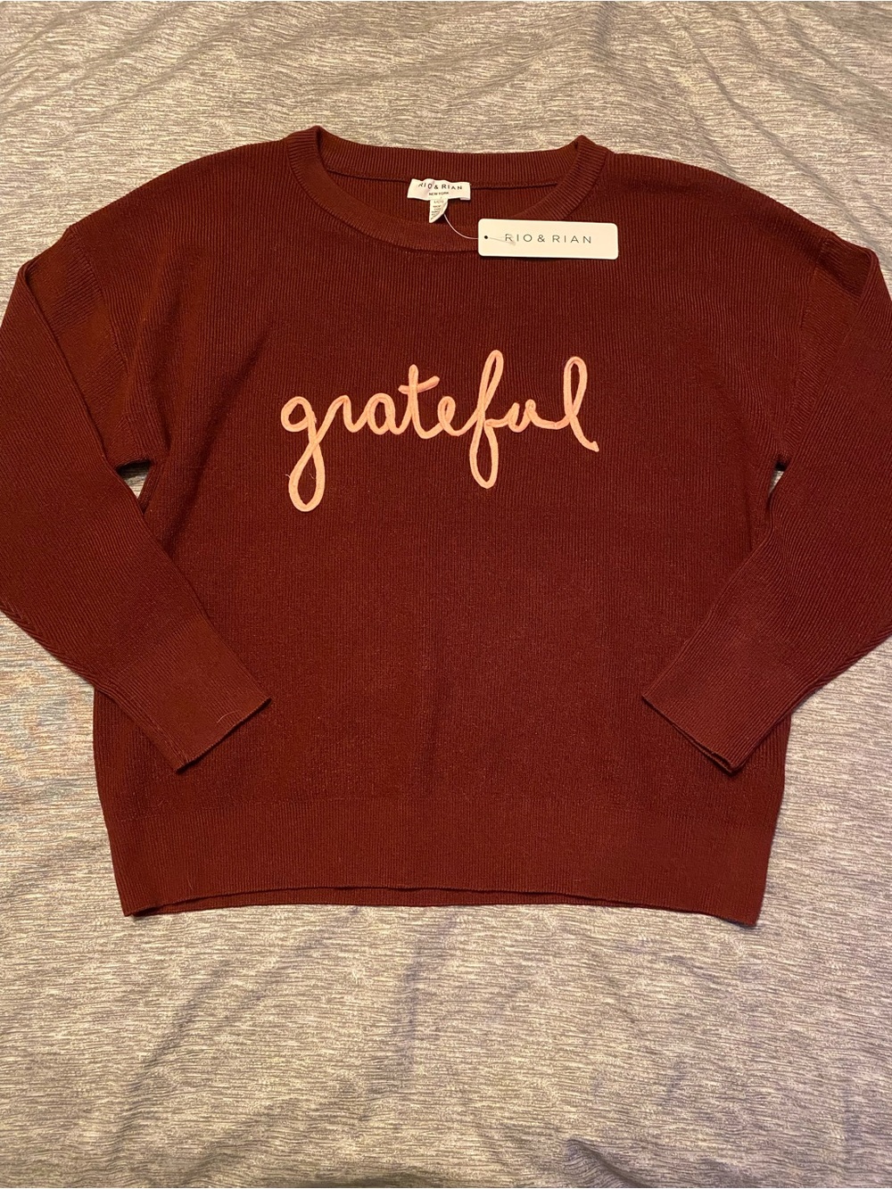 Rio & Rian Maroon Knit Sweater Women’s Sz L Fall Wear NWT